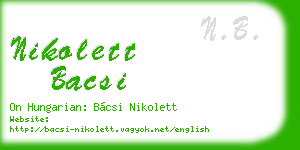 nikolett bacsi business card