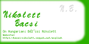 nikolett bacsi business card